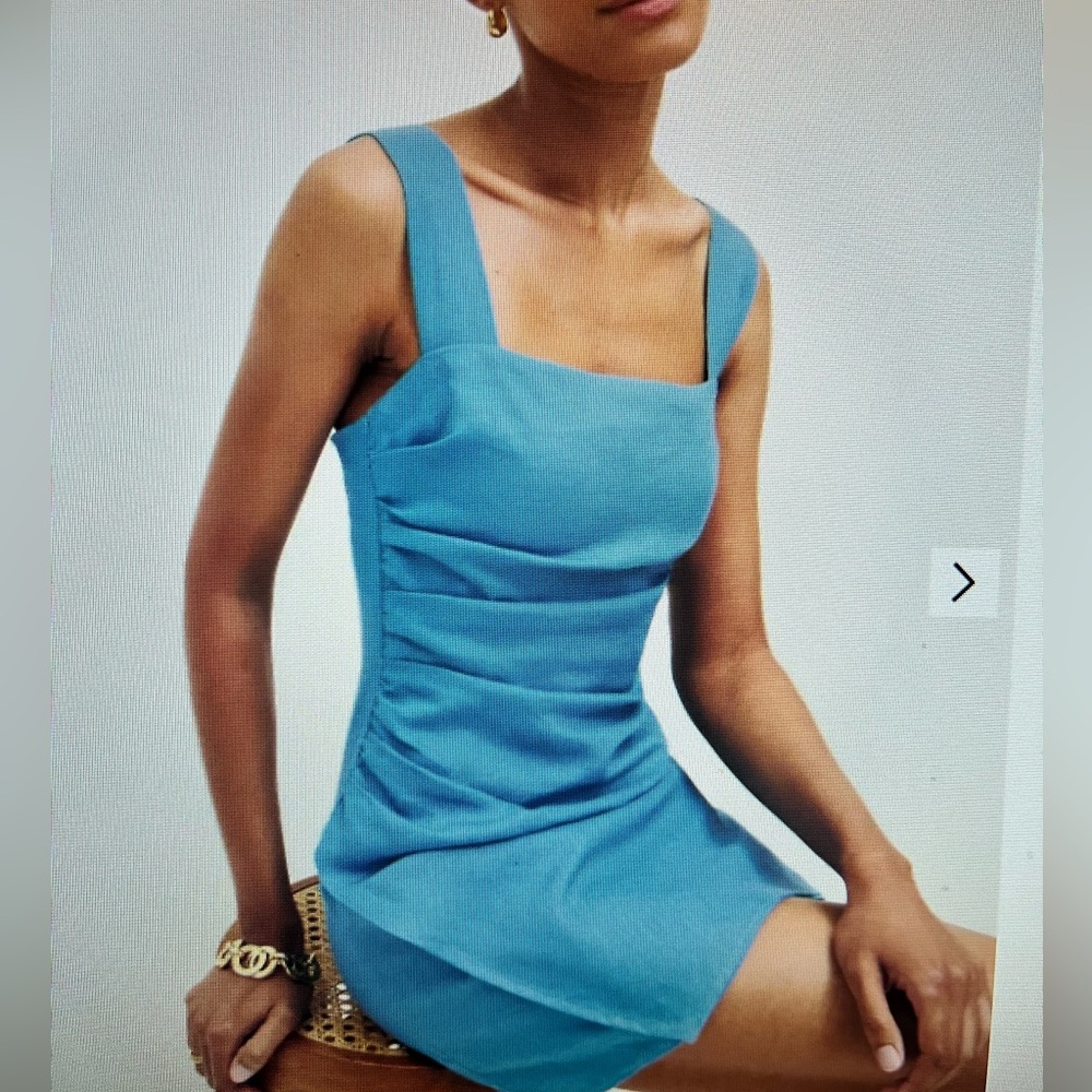 Reformation Kerrigan Linen Dress - Never worn- size 8- Grotto blue- 100% linen